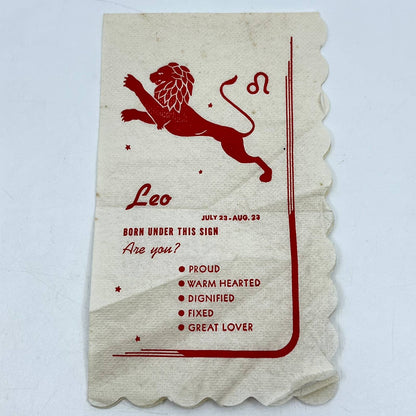 1960s Leo Zodiac Sign Astrology Napkin SC5