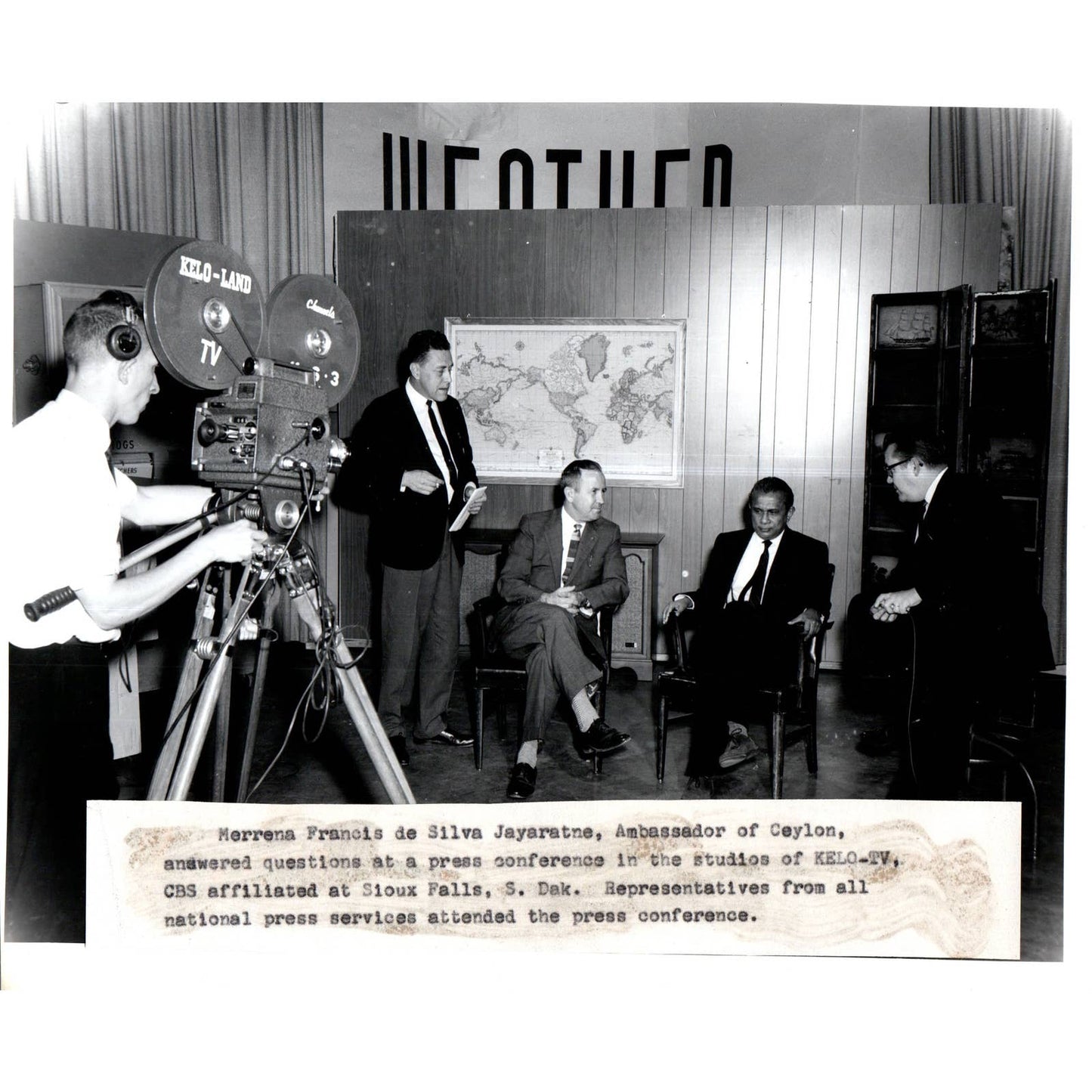 Ceylon Ambassador Francis de Silva Jayaratne on KELO-TV 1963 8x10 Photo TK1-P11