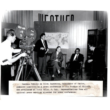 Ceylon Ambassador Francis de Silva Jayaratne on KELO-TV 1963 8x10 Photo TK1-P11