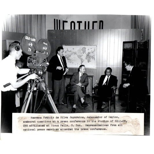 Ceylon Ambassador Francis de Silva Jayaratne on KELO-TV 1963 8x10 Photo TK1-P11