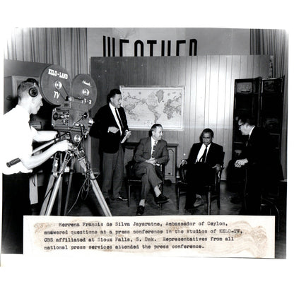 Ceylon Ambassador Francis de Silva Jayaratne on KELO-TV 1963 8x10 Photo B15