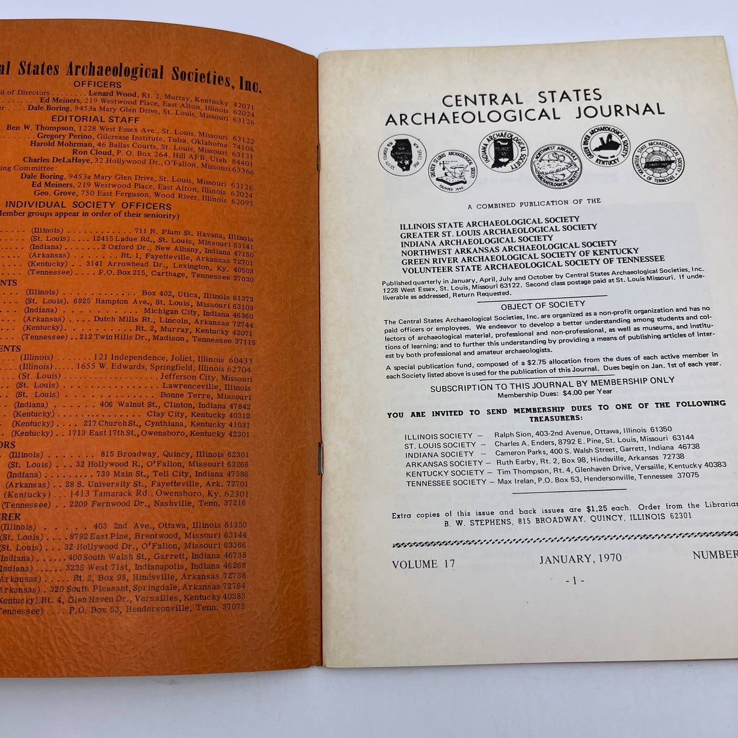 1970 Jan - Central States Archaeological Journal Volume 17 Number 1 TH8