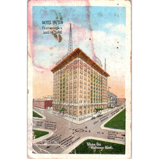 Antique Postcard Hotel Patton Chattanooga TN SE4