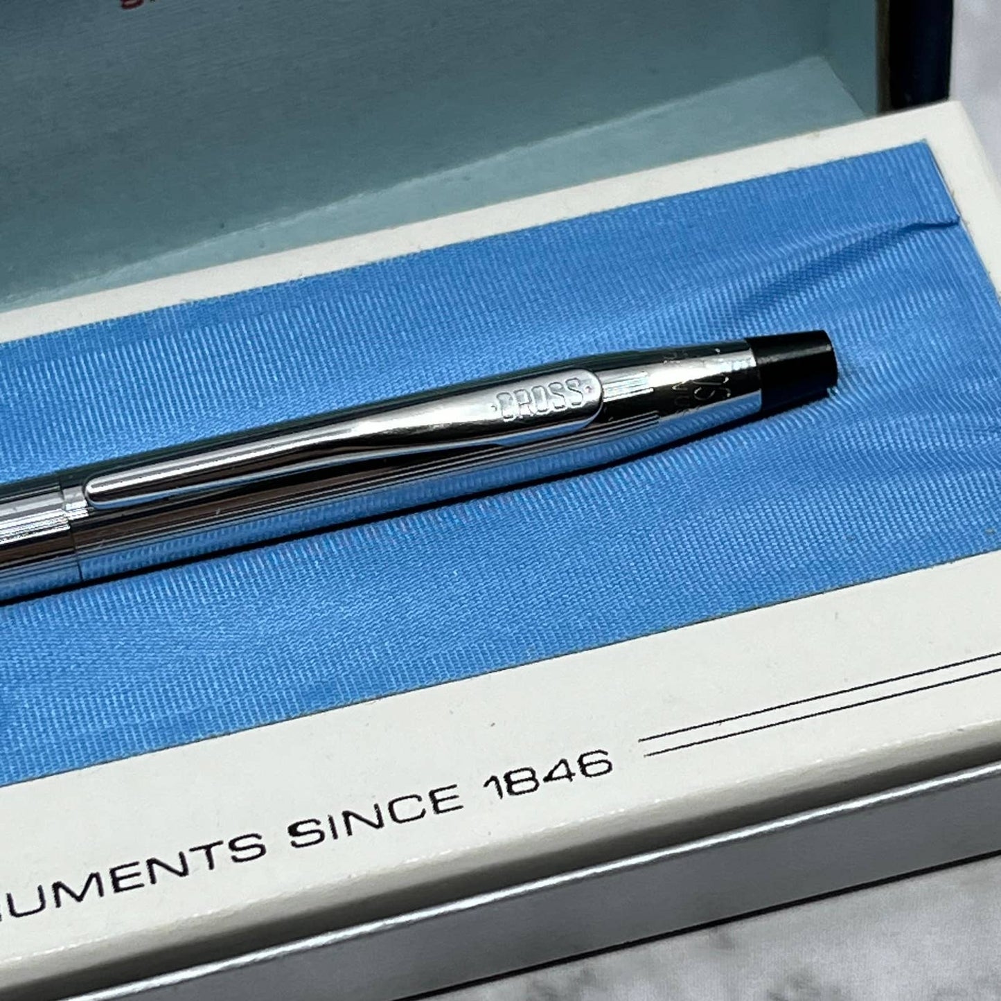 1975 Cross Pen Cross Chrome 3502 Ballpoint With Box Made In USA SF1