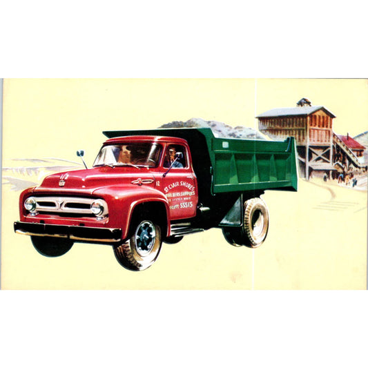 1953 Ford Economy Truck Model F-700 Dump Original Postcard TK1-P20