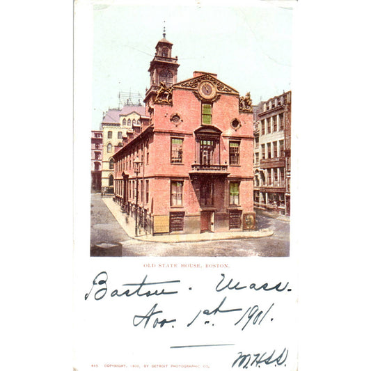 Old State House Boston MA 1901 Original Postcard TK1-P1