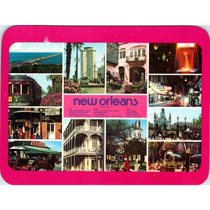 Vintage Large Postcard New Orleans Sightseeing Landmarks Plastichrome EA3
