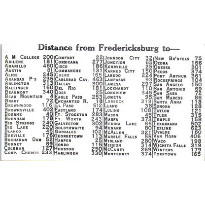 Vintage Business Card 290 Courts Motel Alfred Moellendorf Fredericksburg TX SE5