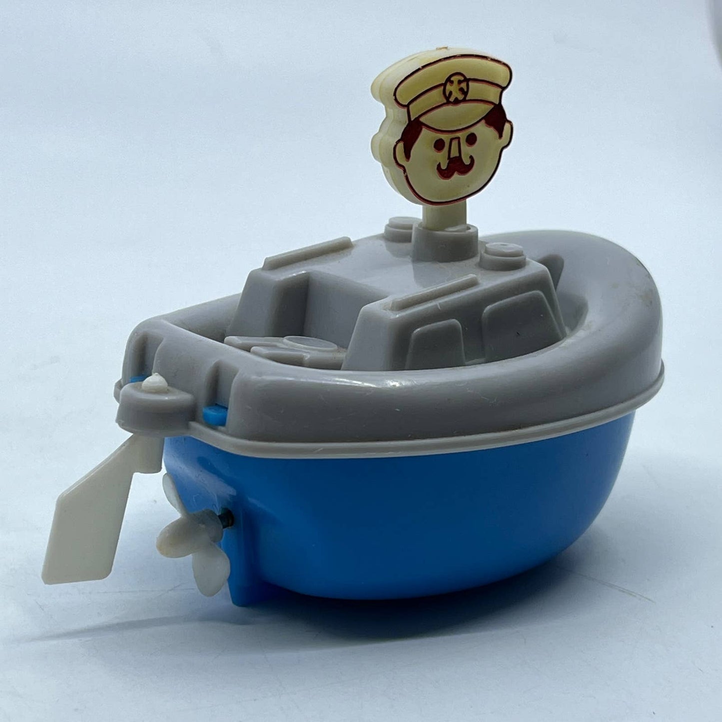 1970s Wind-up Floating Tugboat Boat Toy WORKS 4” TD2