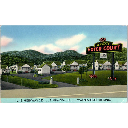 Allstate Motor Court Waynesboro VA Carle A. Coiner - Original Postcard TJ7-RP3
