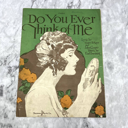 Do You Ever Think of Me Earl Burtnett Harry D. Kerr 1920 Sheet Music TK2-SM