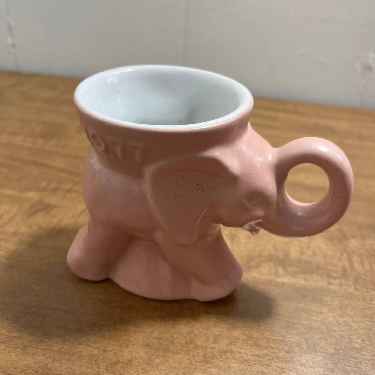 Vintage 1977 Frankoma Republican GOP Elephant Political Mug Pink Glaze Ford