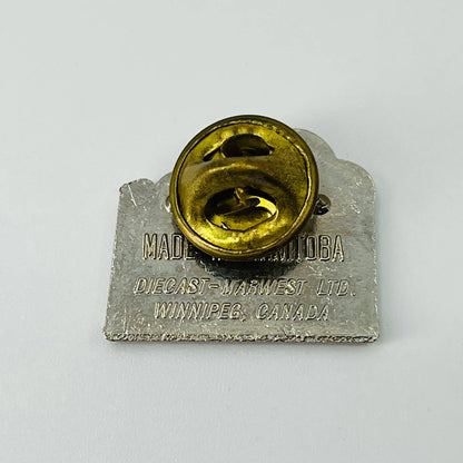 Vintage Manitoba Buffalo Die Cast Pin Silver Tone Pinback Lapel Hat SB3