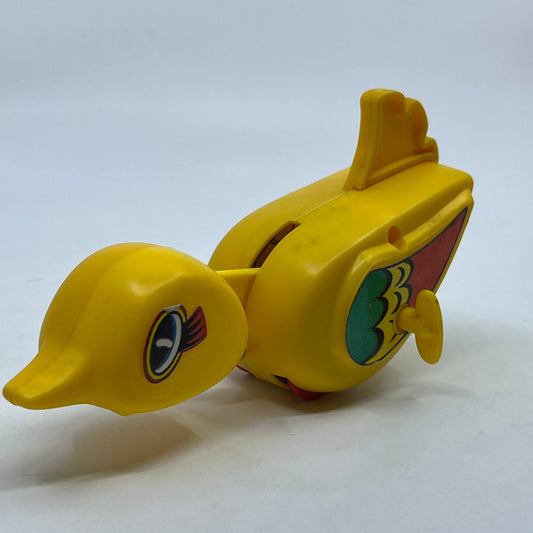 Vintage Jimson Yellow Plastic Wind Up Duck Made in Hong Kong WORKS 6” TK3