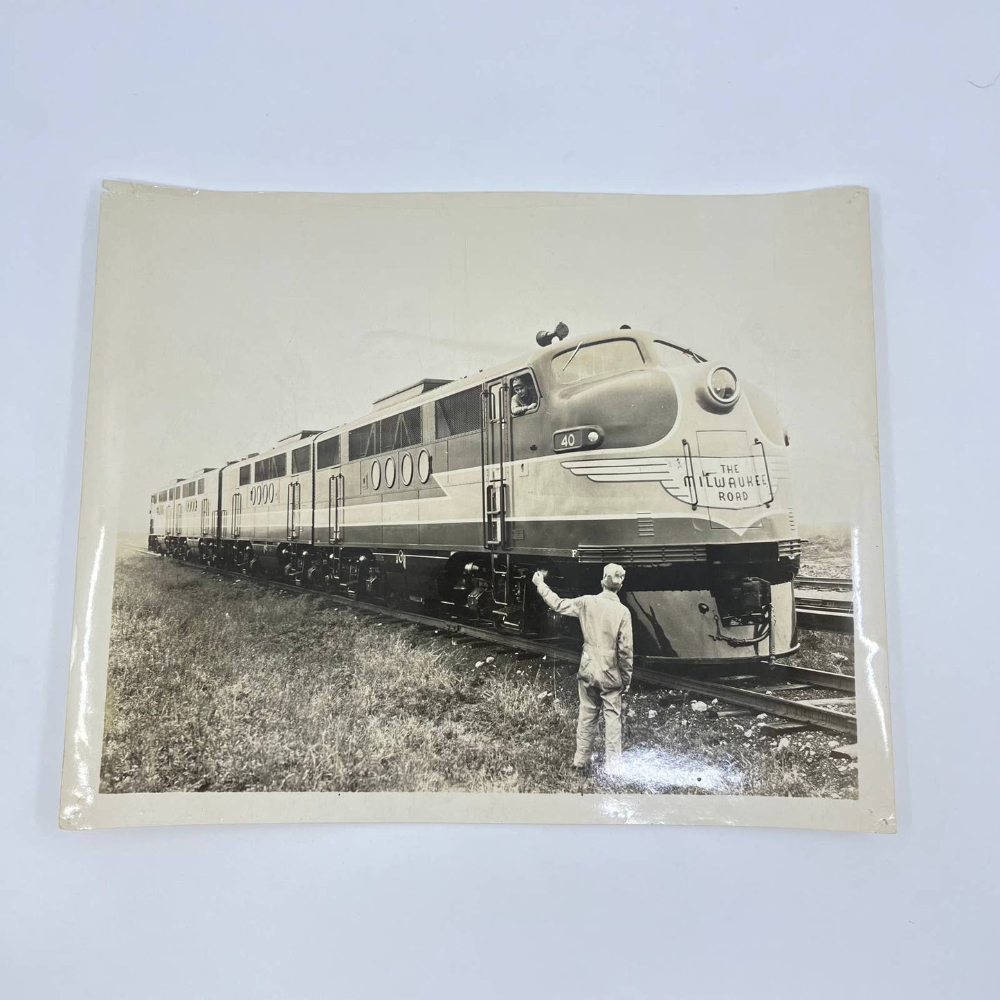 1941 Milwaukee RR Railroad Photo 5400 HP Diesel-Electric Freight Train 8x10 AB3