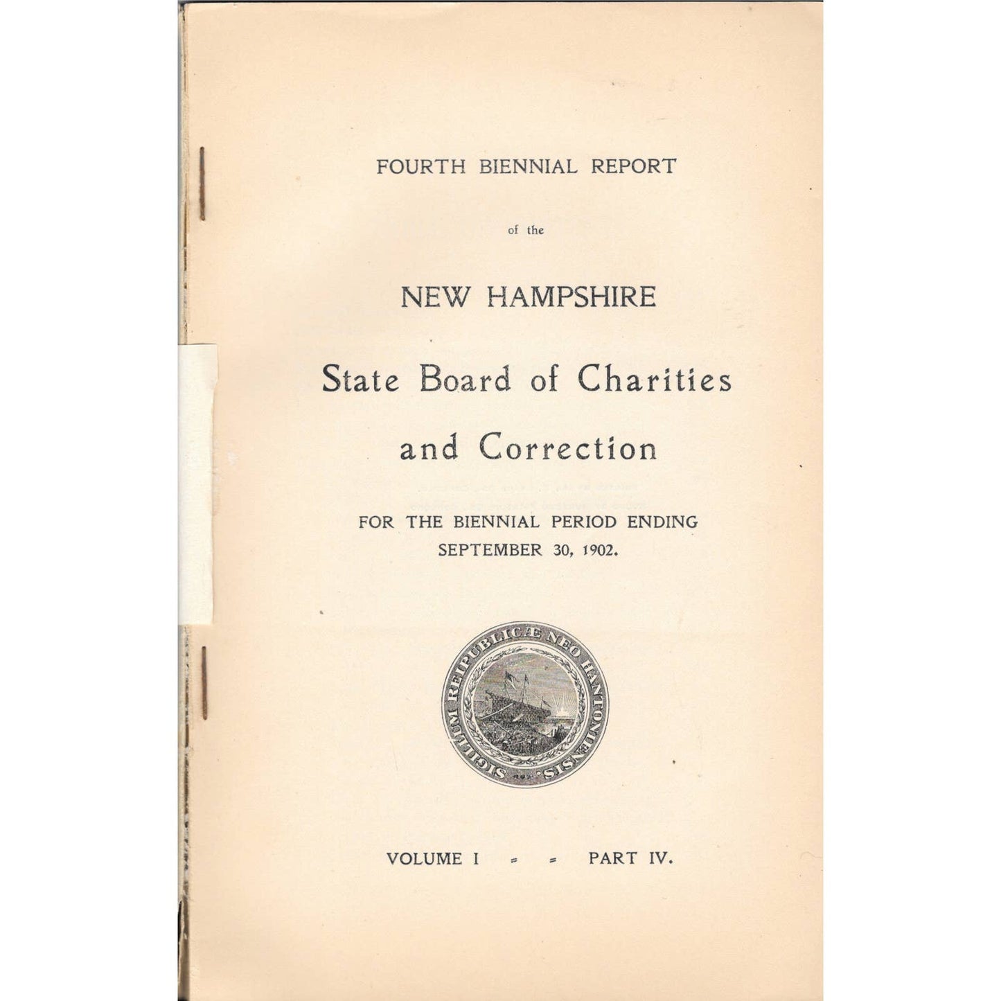 1902 4th Biennial Report Of New Hampshire Board Of Charities And Correction TJ7