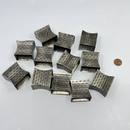 Vintage Set of 12 Metal Angular Napkin Rings Holders TF3