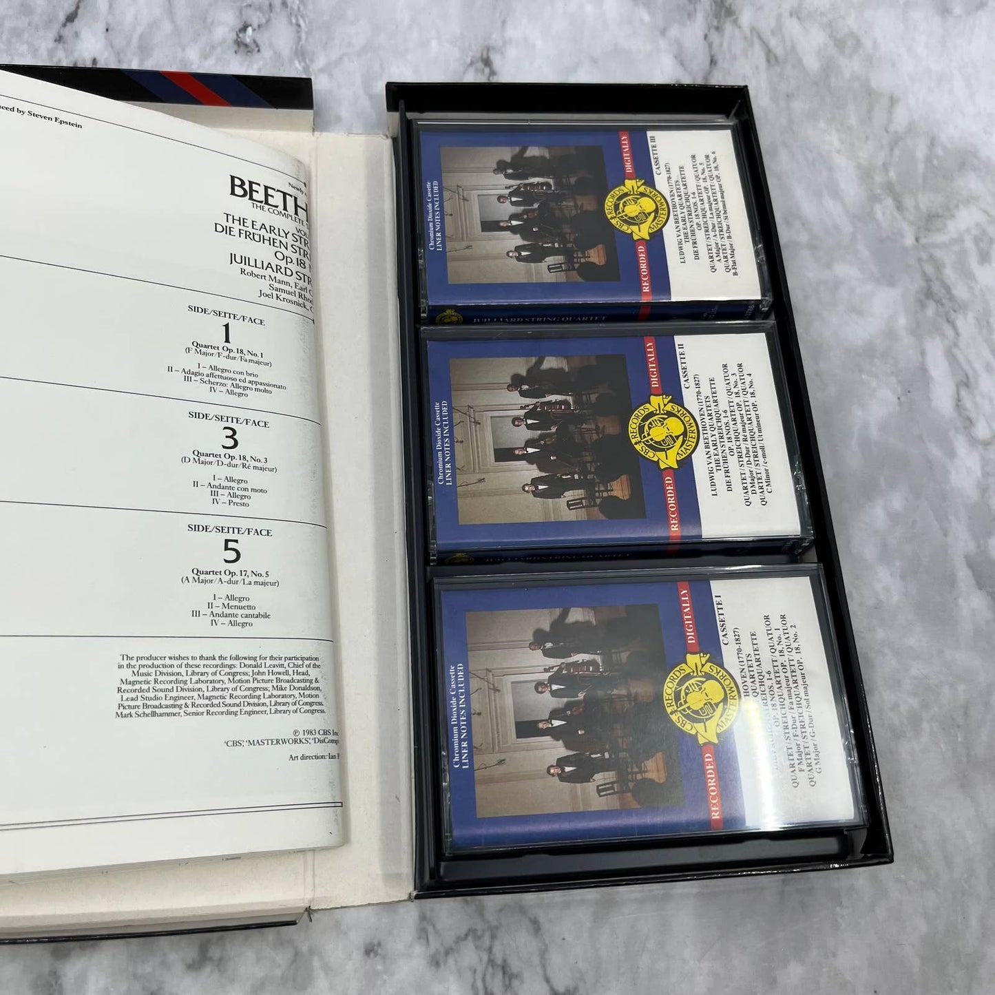 Beethoven String Quartet - Complete String Quartets Vol. 1 Cassette Tape Set TH5