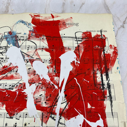 Original Mixed Media Abstract Art Painting 9.5x13” Vivid Notes Signed #10