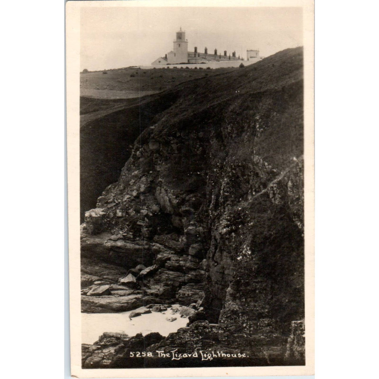 The Lizard Lighthouse - Original RPPC Postcard TJ7-RP3
