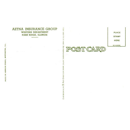 Vintage Postcard - AEtna Insurance Group Western Department Park Ridge IL TJ6-1