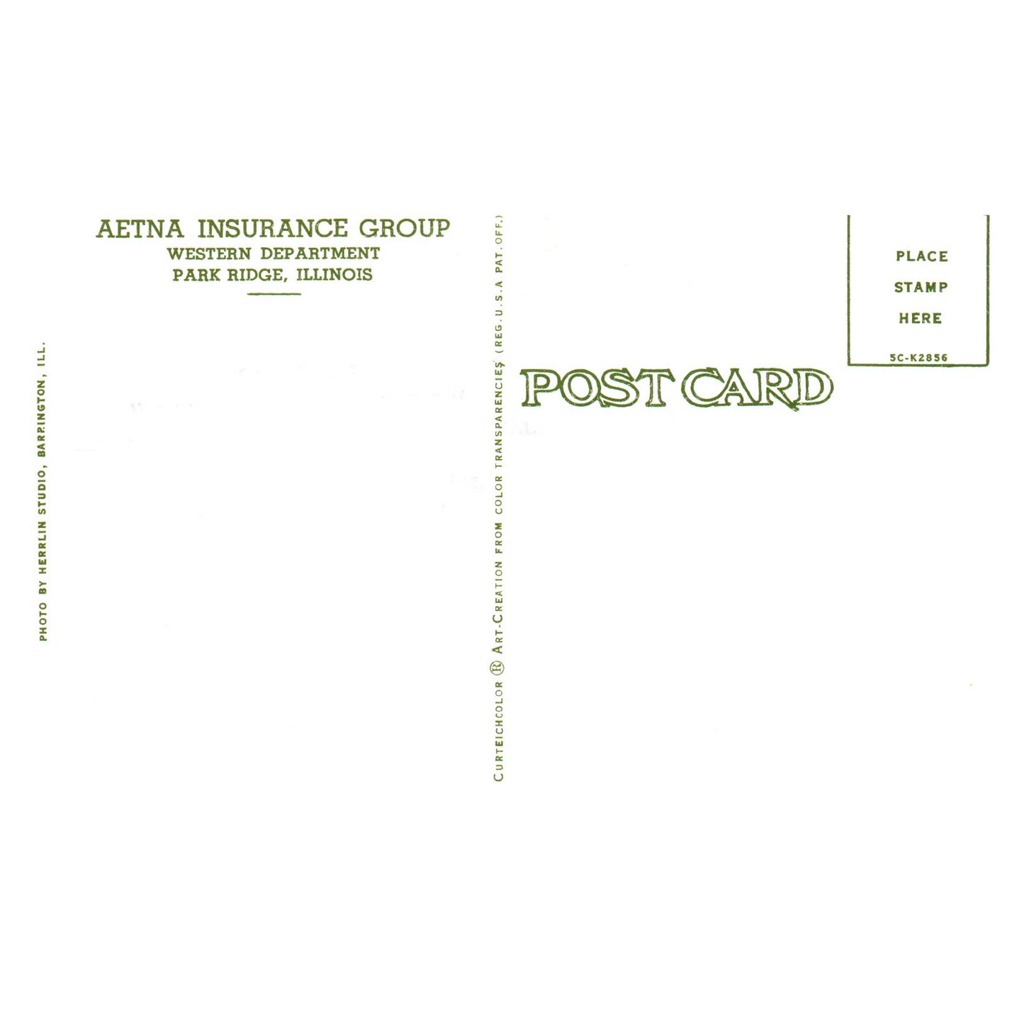 Vintage Postcard - AEtna Insurance Group Western Department Park Ridge IL P4-6