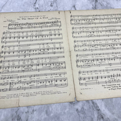 In the Heart of a Fool Donna Montran Harry D. Squires 1919 Sheet Music TK2-SM3