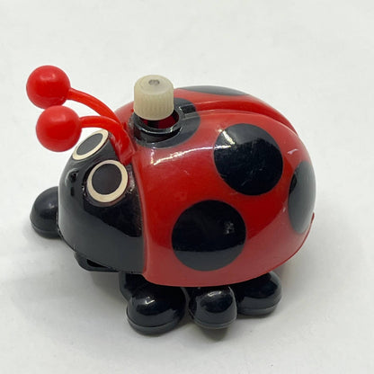 1977 Tomy Toy Wind-Up Walking Red and Black Spots Ladybug WORKS SE2