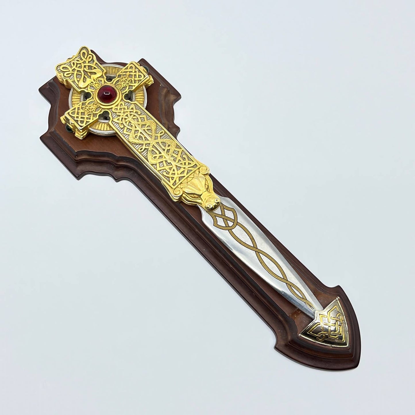 The Noble Collection Ornate Bejeweled Celtic Sword Letter Opener w/ Stand 9" TC8