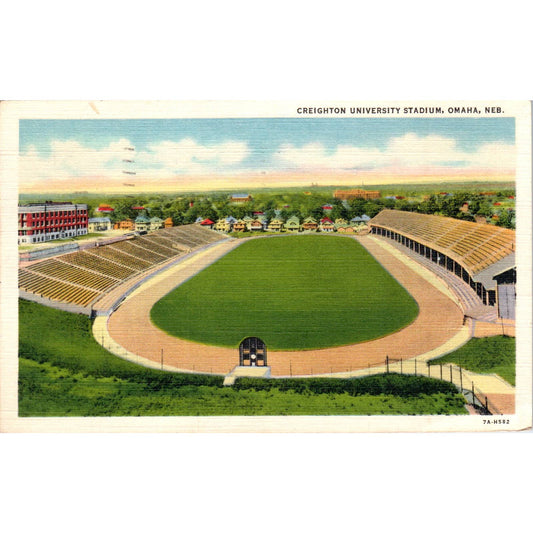 Creighton University Football Stadium, Omaha Nebraska Original Postcard TJ7-RP1