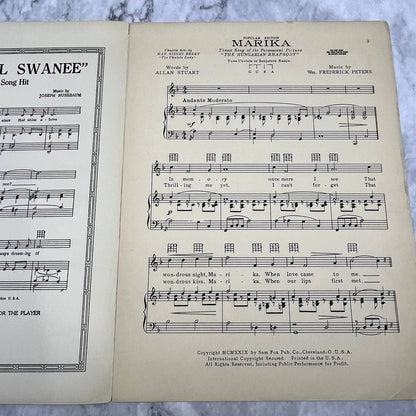Marika Hungarian Rhapsody Dita Parlo Allan Stuart 1929 Sheet Music TK2-SM2