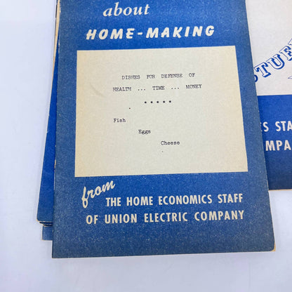 Helpful Hints About Homemaking Cookbook Lot of 10 Union Electric Co St Louis TF7