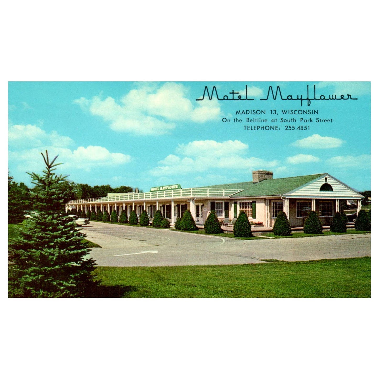 Motel Mayflower South Park Street Madison Wisconsin - Postcard TJ8-1