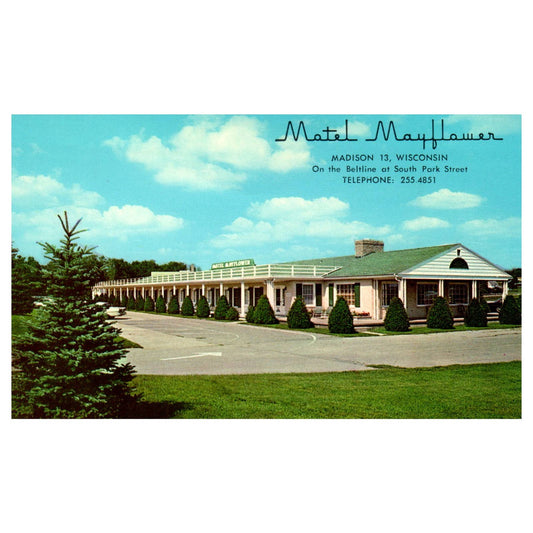 Motel Mayflower South Park Street Madison Wisconsin - Postcard TJ8-1