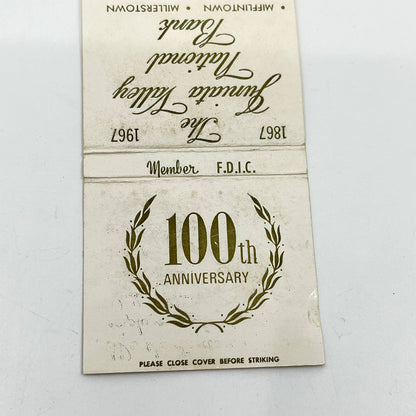 1967 Matchbook Juniata Valley National Bank 100th Anniversary Mifflintown PA SC6