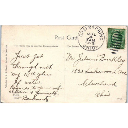 c1910 Postcard Oak Bridge Greenspring Ohio TD9