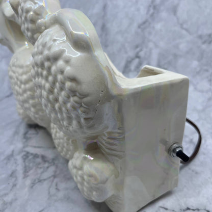 Rare MCM Lusterware Poodle TV Lamp USA Pottery 9x12" WORKS TI9