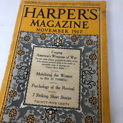 Harper's Monthly November 1917 World War I Ida M. Tarbell Mobilizing Women