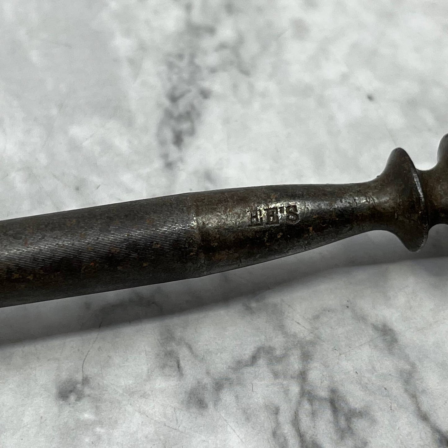 Antique Lee’s 13” Stag Antler Handle Sterling Honing Rod Sharpener TK2