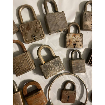 Vintage and Antique Lock Collection with Mismatched Keys