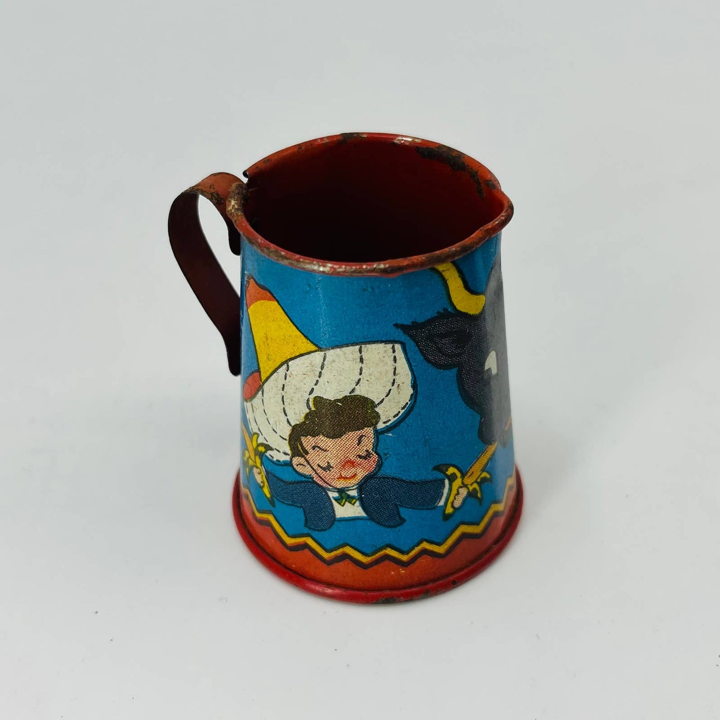 1940's Ohio Art Tin Litho The Little Mexican Boy Sombrero Bull Tea Set 14pc TD2