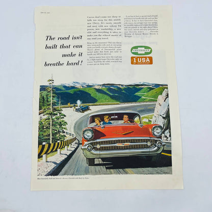 1957 Chevrolet Chevy Large Original Print Ad 10.5 x 14” TA8