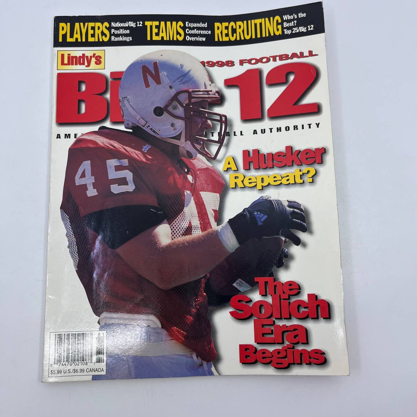 1992 Lindy's Big 12 Football Annual Magazine Nebraska Cornhuskers Solich TH6