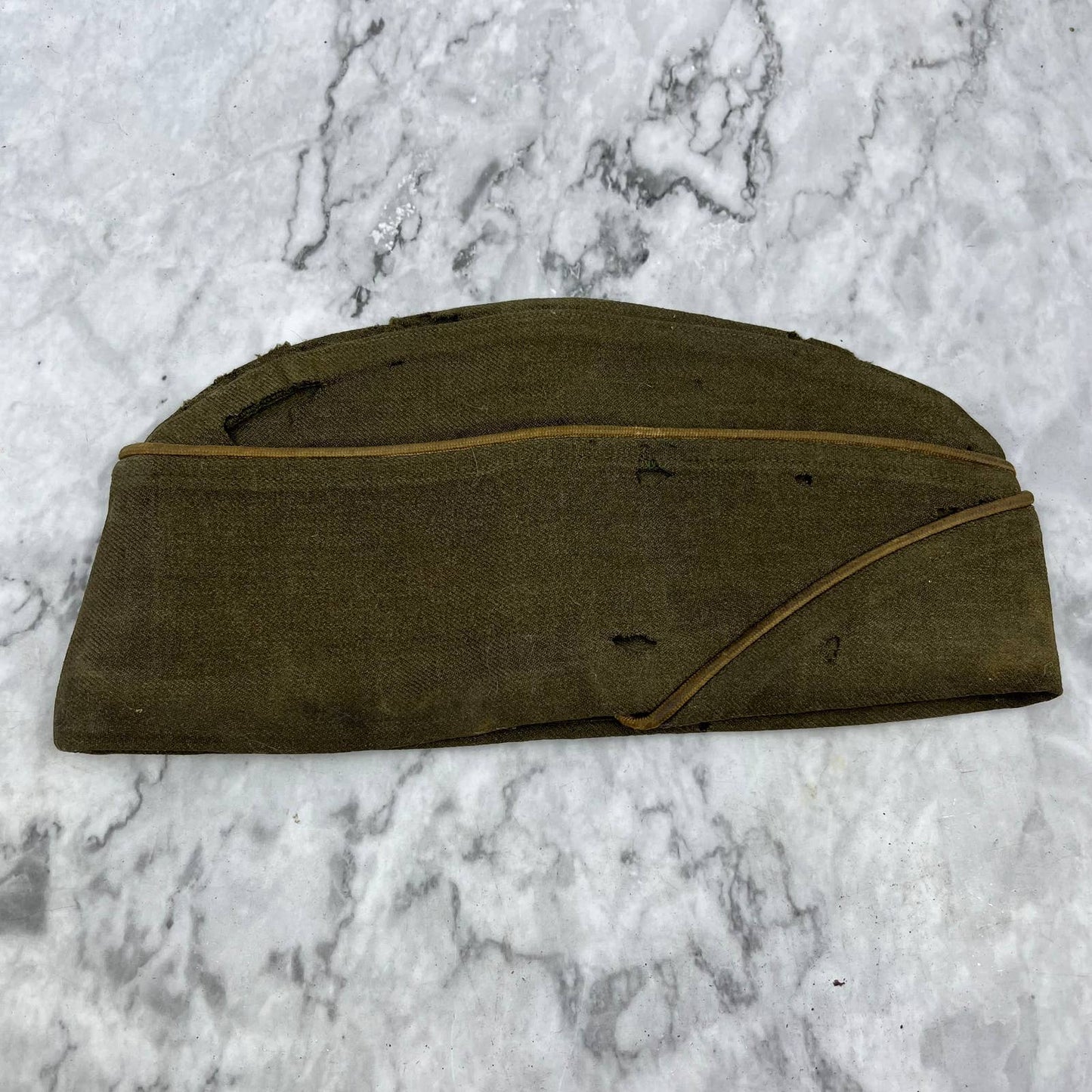 1941 WWII USA Overseas Cap EM/NCO Dark Khaki w/Ordnance Piping TJ8