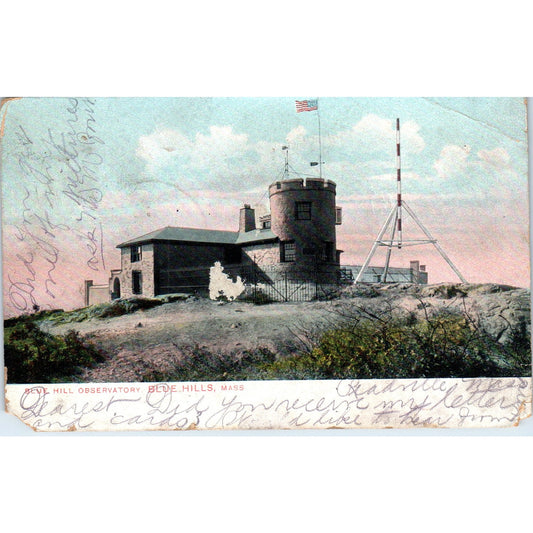 1906 Blue Hill Observatory Blue Hills MA Original Postcard P1-13