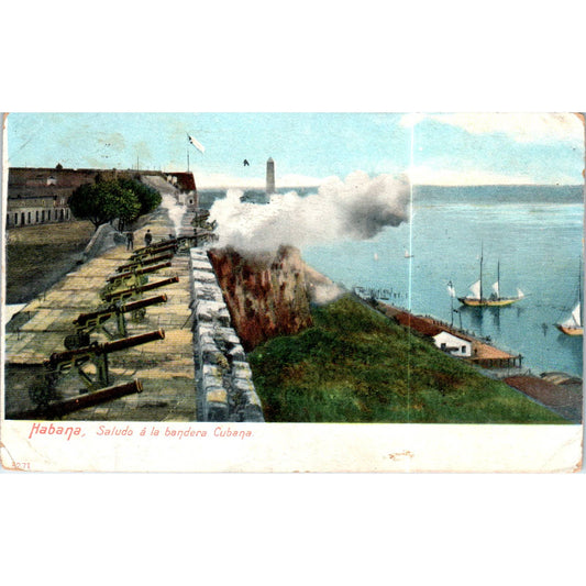 Habana Saludo A La Bandera Cubana Havana Cuba Original Postcard TK1-P16