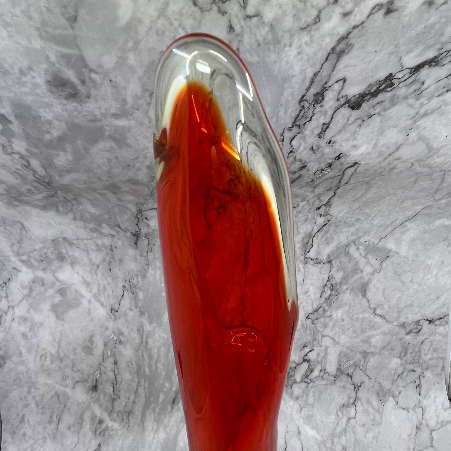 Large Viking Swung Glass Swung Orange and Red AMBERINA Vase 21 1/2” TD1