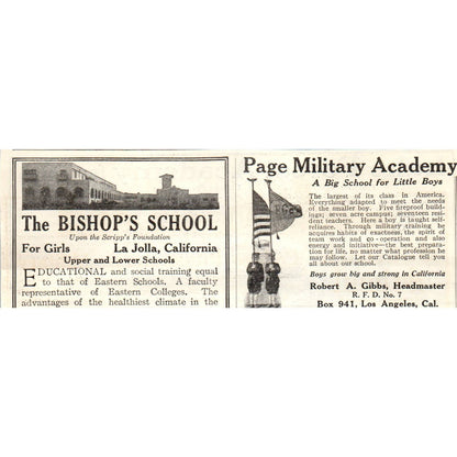 c1920 Harper's Ad - Lake Forest Academy for Boys John Wayne Richards IL EA3