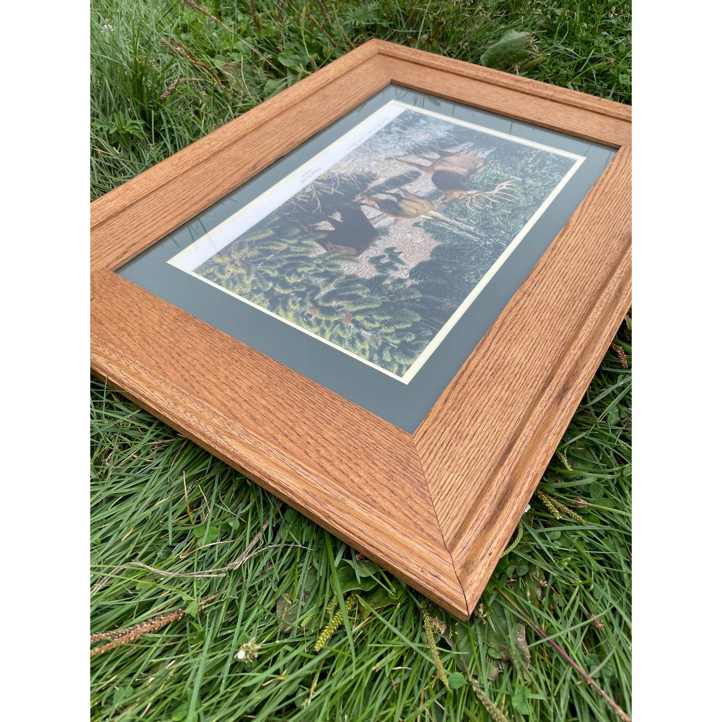 Vintage Signed Framed and Matted Print Patrick Gibbs Hunting “King of the Hill”