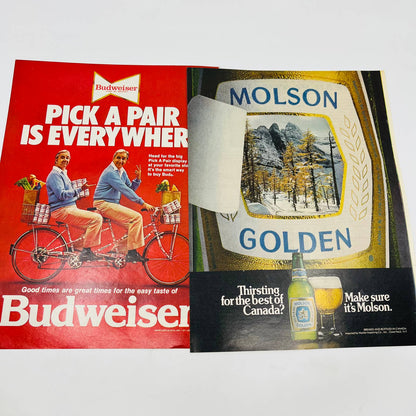 1970s Lot of 7 Beer Ads Miller Milano MICHELOB Bud Natural Light 8x11” C13-2